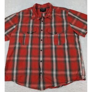 Filson Shirt Men's Size XXL Red Plaid Window Pane Pockets Short Sleeve